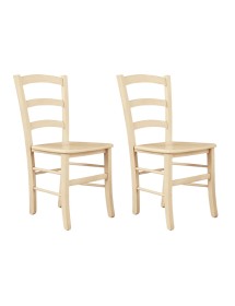 Set tavolo quadrato avorio anticato 80x80 90x90 100x100 allungabile con 4/6 sedie legno seduta legno vista frontale