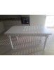 Set tavolo bianco gamba tornita 100x70 120x80 130x85 140x80 160x85 allungabile con 4/6 sedie seduta paglia vista frontale