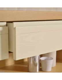CREDENZA IN FRASSINO BIANCO PATINATO SEMILUCIDO 2 PORTE 4 CASSETTI ...