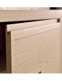 CREDENZA IN FRASSINO BIANCO PATINATO SEMILUCIDO 2 PORTE 4 CASSETTI ...