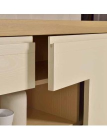 CREDENZA IN FRASSINO CHIARO PATINATO SEMILUCIDO 2 PORTE 4 CASSETTI ...