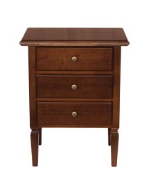 MOBILI 2G - SET IN LEGNO COMO' 2 COMODINI ARTE POVERA TINTA NOCE (175) VISTA FRONTALE