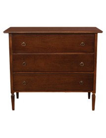 MOBILI 2G - SET IN LEGNO COMO' 2 COMODINI ARTE POVERA TINTA NOCE (175) VISTA FRONTALE