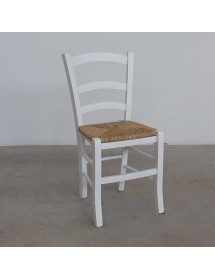 Set tavolo quadrato shabby gamba tornita 90x90 100x100 allungabile con 4/6 sedie seduta paglia VISTA FRONTALE