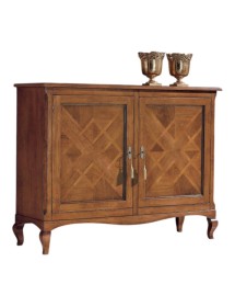 MOBILI 2G - CREDENZA 2 PORTE CLASSICA INTARSIO LEGNO BASSANO 146X49x113