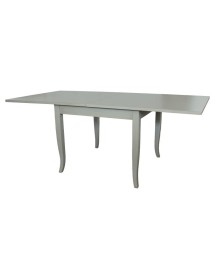 Set tavolo quadrato shabby grigio anticato 90x90 100x100 allungabile con 4 sedie seduta legno VISTA FRONTALE