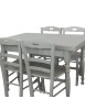 Set tavolo shabby grigio anticato gamba tornita 100x70 120x80 130x85 140x80 160x85 allungabile con 4/8 sedie seduta legno