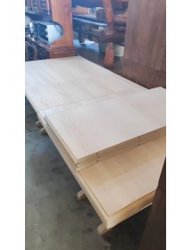 MOBILI 2G - Tavolo rettangolare allungabile Legno grezzo 160x85 180x85 180x100  vista frontale