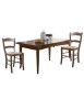 Set tavolo goccia tinta noce 160x85 allungabile con 6 sedie Friuli seduta paglia