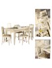 Set tavolo provenzale dipinto 120x80 130x85 140x80 160x85 allungabile con 4/6 sedie seduta imbottita