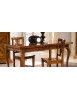 Set tavolo legno allungabile intarsio noce bassano con 4/6 sedie lira seduta legno VISTA FRONTALE