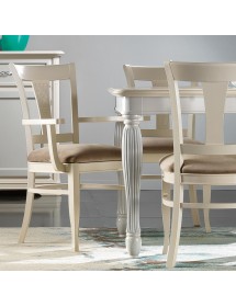 Soggiorno completo classico legno bicolore avorio e grigio