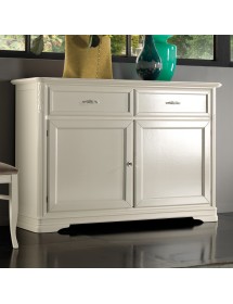 Soggiorno completo classico legno bicolore avorio e grigio