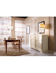 Soggiorno completo classico legno bicolore avorio e grigio