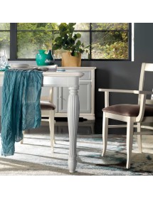 Soggiorno completo classico legno bicolore avorio e grigio