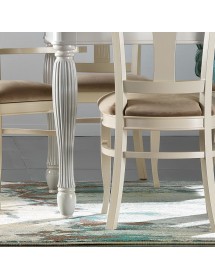 Soggiorno completo classico legno bicolore avorio e grigio