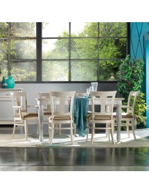 Soggiorno completo classico legno bicolore avorio e grigio