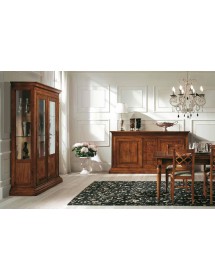 Soggiorno completo classico legno massello noce bassano VISTA FRONTALE