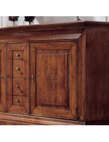 Soggiorno completo classico legno massello noce bassano VISTA FRONTALE