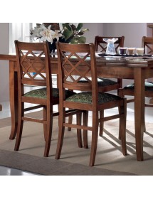 Soggiorno completo classico legno massello con decori in rilievo noce bassano