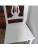 Set 2 sedie a lira legno shabby bianco/bianco invecchiato con seduta legno