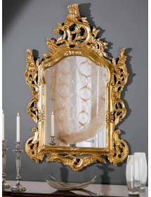 Specchiera barocca in foglia oro misura 82x128x6