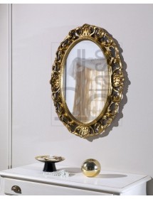 Specchiera in foglia oro ovale sagomata traforata misura 60x81x4