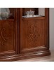 Vetrina classica 2 porte intarsio legno bassano con rilievi 162X54x217 vista frontale