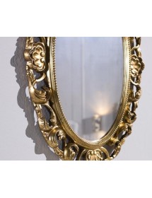 Specchiera in foglia oro ovale sagomata traforata misura 60x81x4
