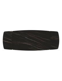 Tavolo moderno allungabile nero effetto marmo gambe bronzo 160x90x76 180x90x76 vista frontale