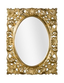 MOBILI 2G - MOBILI2G - Specchiera in foglia oro ovale- rettangolare-traforata Misure: 73 x 95 x 6