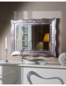Specchiera in foglia argento rettangolare- Misure: 91 x 71 x 4