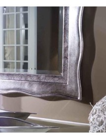 Specchiera in foglia argento rettangolare- Misure: 91 x 71 x 4