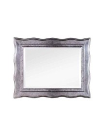 MOBILI 2G - Specchiera in foglia argento rettangolare- Misure: 91 x 71 x 4