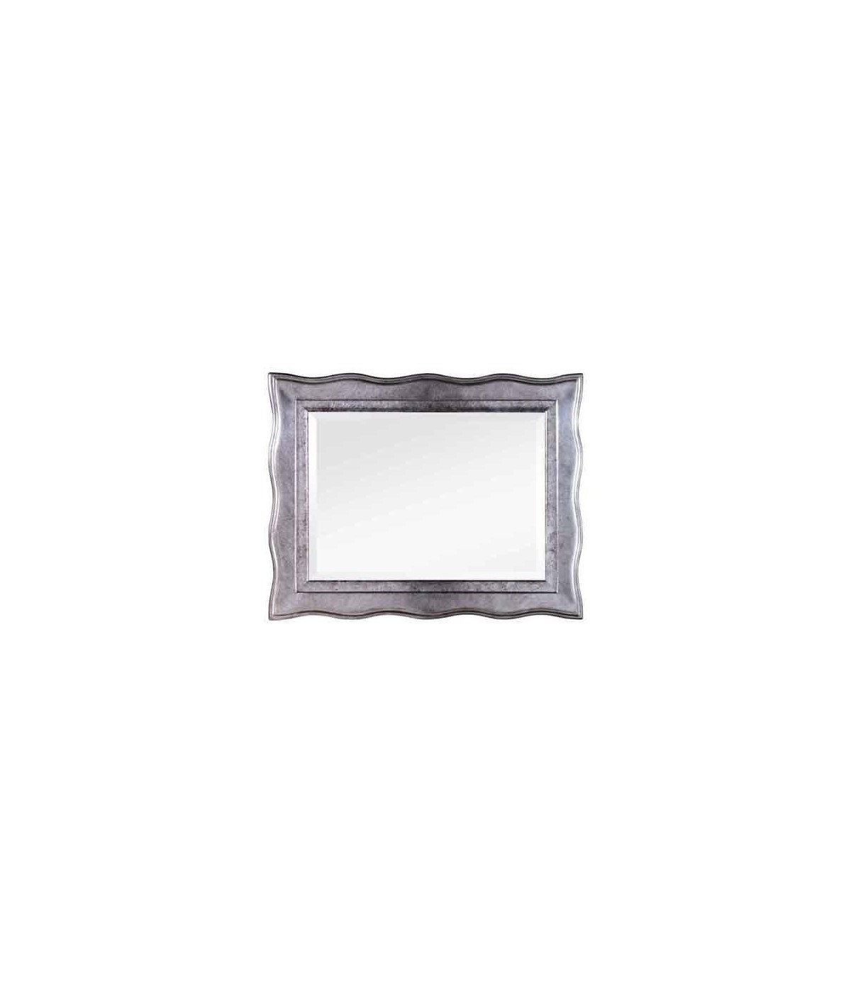 MOBILI 2G - Specchiera in foglia argento rettangolare- Misure: 91 x 71 x 4