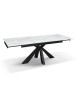 Tavolo moderno allungabile bianco effetto marmo gambe antracite 160x90x76
