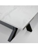 Tavolo moderno allungabile bianco effetto marmo gambe antracite 160x90x76