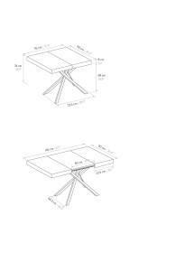 Tavolo rettangolare moderno allungabile piano rovere rustico gambe ...