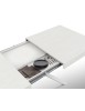 Tavolo rettangolare moderno allungabile piano bianco frassino gambe bianche 95x90x75,5 vista frontale