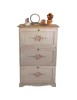 Scarpiera 3 ante ribalta legno shabby avorio anticato filo oro 79X30X130