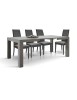 Tavolo moderno allungabile grigio cemento 140x90x77 160x90x77 vista frontale