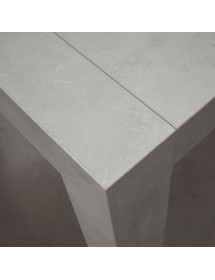 Tavolo moderno allungabile grigio cemento 140x90x77 160x90x77 vista frontale