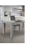 Tavolo moderno allungabile grigio cemento 140x90x77 160x90x77 vista frontale