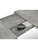 Tavolo moderno allungabile grigio cemento gambe nere 160x90x76 180x90x76 vista frontale