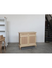 Credenza 2 porte 2 cassetti Legno grezzo 105x42x98