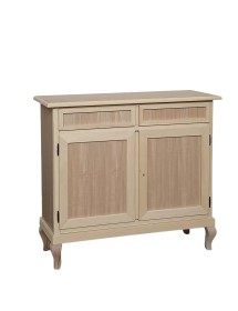 Credenza 2 porte 2 cassetti Legno grezzo 105x42x98