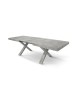 Tavolo moderno allungabile grigio cemento 160x90x76 180x90x76 vista frontale