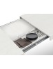 Tavolo moderno allungabile bianco frassino gambe nere 160x90x76 180x90x76 vista frontale
