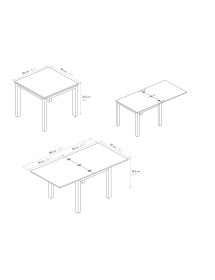 Tavolo quadrato moderno allungabile rovere rustico gambe bianche 90...