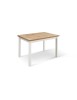 Tavolo rettangolare moderno allungabile rovere rustico gambe bianche 110x70x76,5 140x80x76,5 vista frontale